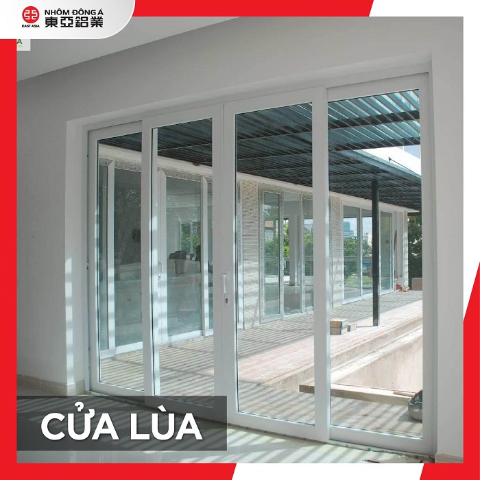 Cửa nhôm kính phòng khách lùa