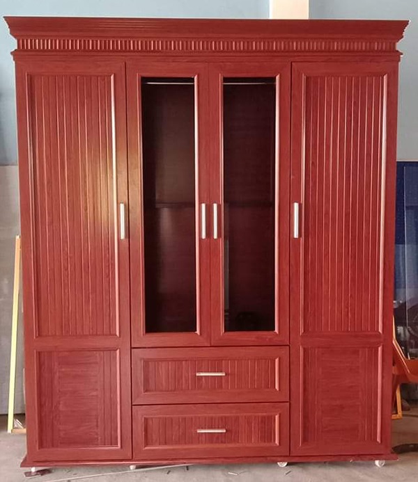 Mẫu tủ Nhôm Giả Gỗ
